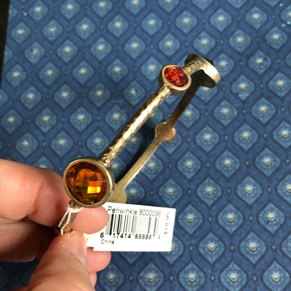 New with tag Periwinkle by Barlow Gold-Tone Bangle with Multicolor Gems